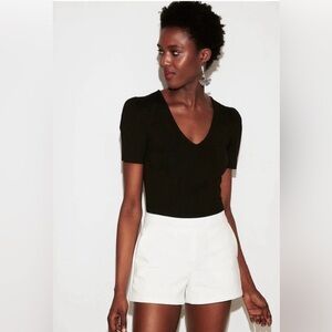 Zara Black Puff Sleeve Blouse